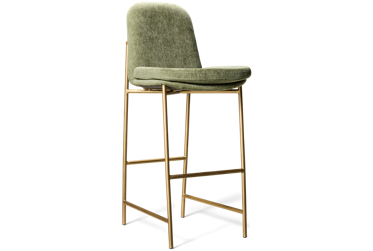 Sahara Bar Stool - 30" Seat Height - Cushioned Upholstered Seat - Tubular Metal Base