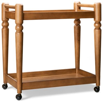 Eleanor Bar Cart - Tray Top - Bottom Shelf Storage - Casters For Easy Mobility - English Cottage Style