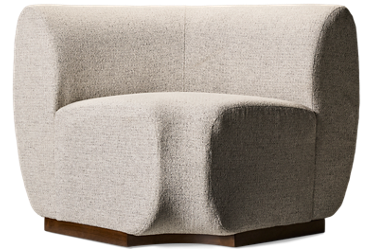 Urban Nest Banquette Wedge  - Soft Sculptural Silhouette - Plush Cushioned Seat - Durable Performance Fabric 