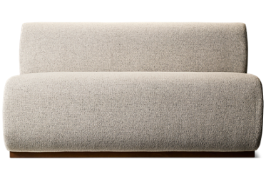 Urban Nest Banquette Three Seater - Soft Sculptural Silhouette - Plush Cushioned Seats - Durable Performance Fabric 