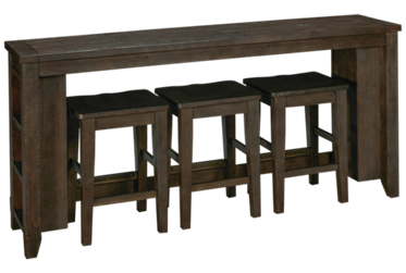 Madison County Sofa Table with 3 Counter Stools