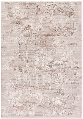 Marina Area Rug – Transitional – Machine Woven – White/Rose Abstract