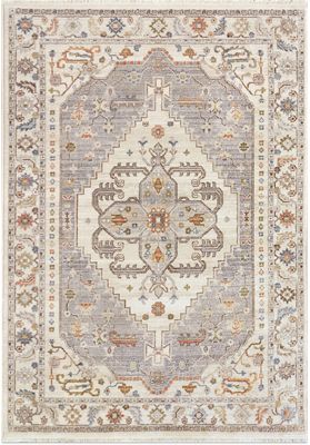Juno Area Rug – Persian-Inspired – Machine-Woven – Cream/Grey