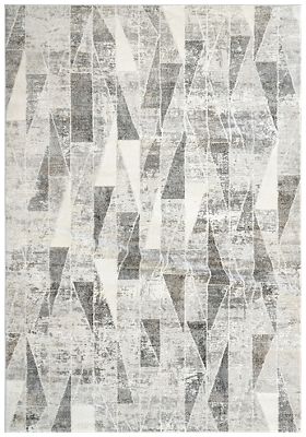 Zen Area Rug – Contemporary – Machine-Woven – Grey/Taupe Geometric