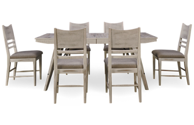 Modern Rustic 7 Piece Dining Set with Leaf