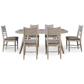 Modern Rustic 7 Piece Dining Set with Leaf