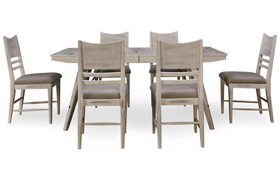 Modern Rustic 7 Piece Dining Set with Leaf