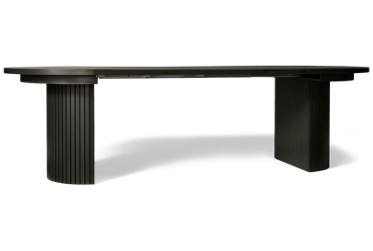 Transformer Round Extendable Dining Table - Fluted Design - Innovative Sliding Mechanism - Durable Hybrid Hardwood - Hidden Storage
