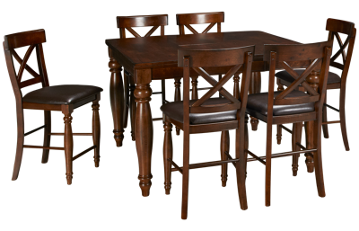 Kingston 7 Piece Counter Height Dining Set with Leaf