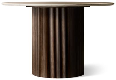 Sophia Dining Table - Round Faux Stone Top - Mid Century Modern Elegance