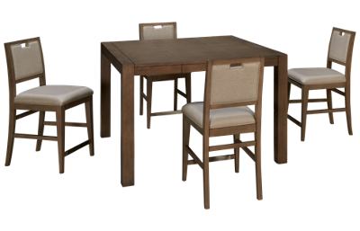 Klaussner Home Furnishings Melbourne 5 Piece Counter Height Dining Set with Leaf