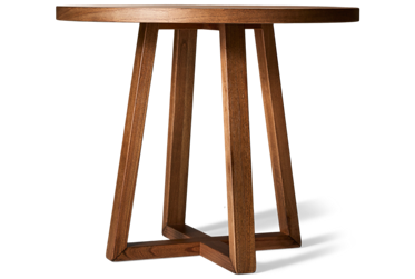 Mia 5 Piece Counter Height Dining Set - Modern Round Table - 4 Upholstered Stools - Classic Style - Solid Asian Hardwood