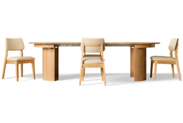Transformer Eclipse 5 Piece Extendable Dining Set - Adjustable Table - Solid Oak Construction - 4 Stackable Chairs