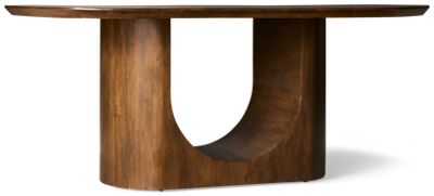 Urban Nest Dining Table - Bold Sculptural Design - Oblong Top - Warm Wood Finish