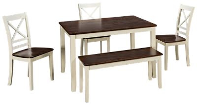 Jofran Asbury Park 5 Piece Dining Set, Meredy Dining Room Table And Chairs With Bench Set Of 6