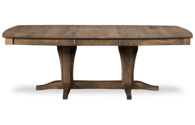 Pecan Boat Shaped Pedestal Table with Leaf