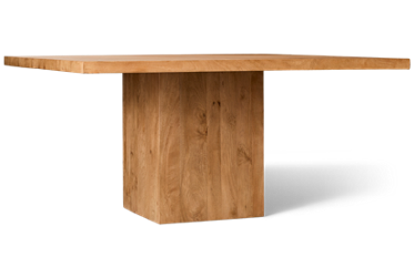 Sequoia Square Dining Table - Thick Pedestal Base - Butterfly Joints - Rustic Country Style