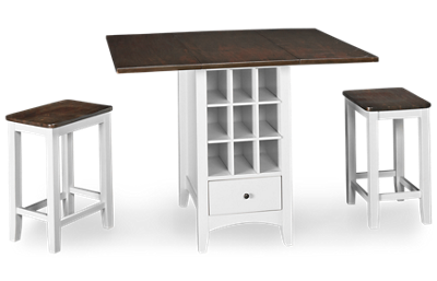 Asbury Park 3 Piece Counter Height Dining Set with Drop Leaf