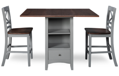 Asbury Park 3 Piece Counter Height Dining Set with Leaf