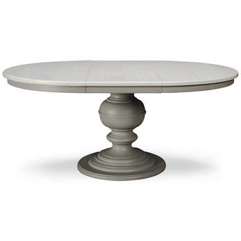 Summer Hill Gray Round Pedestal Table with Leaf