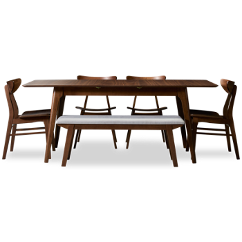 Uptown 6 Piece Dining Set with Leaf