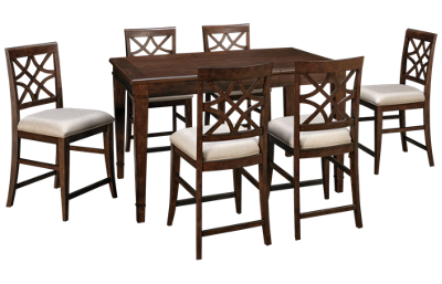 Klaussner Home Furnishings Trisha Yearwood Home 7 Piece Counter Height Dining Set with Leaf