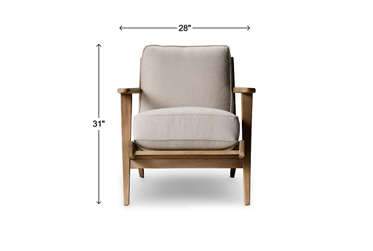 Zeus Accent Chair - Sturdy Wooden Frame - Rounded Armrests - Slatted Back Design - Soft, Durable Fabric