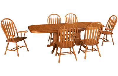 Classic Oak 7 Piece Dining Set with Leaf