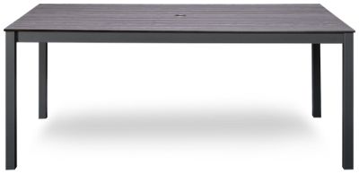 Chalfonte 72" Rectangular Dining Table - Durable Durabond Slatted Top - Weather Resistant - Sturdy Aluminum Legs - Center Umbrella Opening