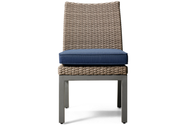Half Moon Beach Side Chair - Woven Resin Wicker - Nuvella Performance Cushion