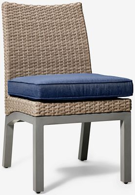 Half Moon Beach Side Chair - Woven Resin Wicker - Nuvella Performance Cushion