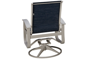 Belle Isle Sling Swivel Rocker - Durable Woven Sunbrella Back - Powder-Coated Aluminum Frame - Comfy Arched Armrests