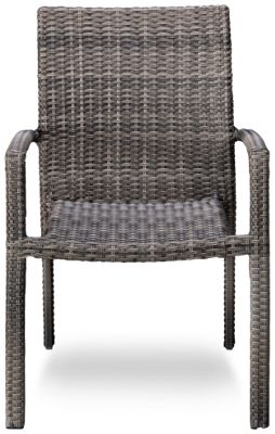 Chalfonte Stacking Dining Chair - Sturdy Woven Construction - Tall Backrest - Slim Track Arms - Aluminum Frame - High-Density Polyethylene