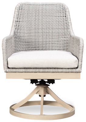 Seton Creek Swivel Arm Chair - Woven All-Weather Resin Wicker - Sturdy Aluminum Frame - High-Performance Nuvella Seat Cushion