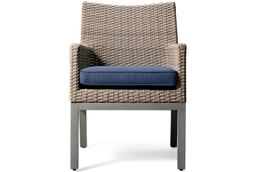 Half Moon Beach Arm Chair - Woven Resin Wicker - Nuvella Performance Cushion