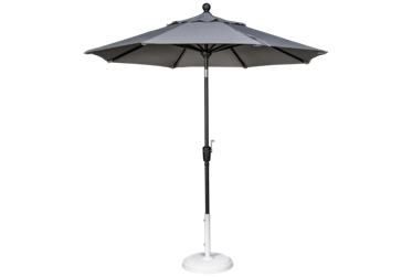 Canopy 7.5' Push Button Umbrella - Easy Push Button Tilt - Elegant Grey Canopy - Durable Powder-Coated Aluminum Pole