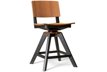 Sym 40" Balcony Swivel Bar Stool - Contemporary Two-Tone Design - Weather-Resistant Envirowood - Solid Steel Hardware