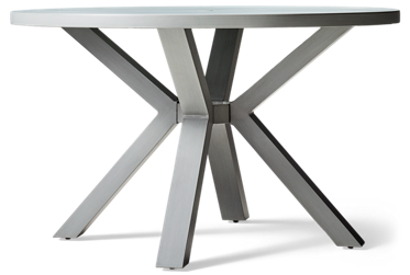 Half Moon Beach 48" Round Dining Table - Durable Powder-Coated Aluminum - Weather-Resistant