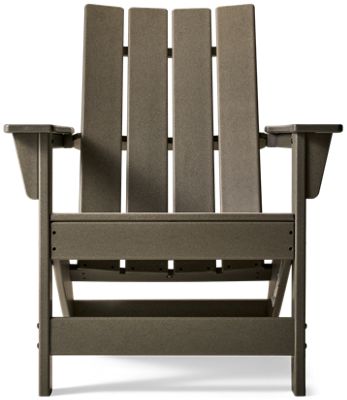 Cove Beach Adirondack Chair - Chic Contemporary Design - Curved Slatted Back - Wide Armrests - Versatile Grey Finish - Durable High-Density Polyethylene