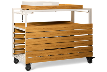 Transformer Bar Cart - Removable Serving Tray - Bottle Storage - Stemware Rack - Table Panel Storage - Locking Casters - Outdoor Durability