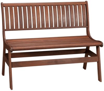 Beechworth Bench - Durable Ipe Wood - 100% FSC Certified - Weather-Resistant - Contoured Seating - Ergonomic Backrest - Perfect For Two