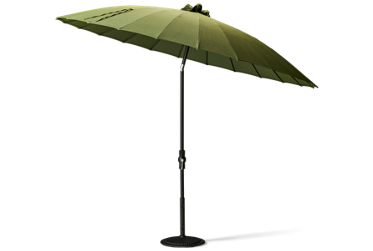 Canopy 10' Shanghai Tilt Umbrella - Adjustable Tilt Feature - Durable Powder-Coated Aluminum Pole - Robust Round Ridged Base - Quick-Drying Canopy Fabric