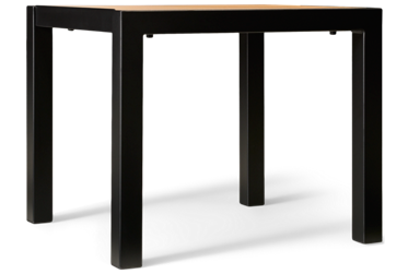 Panama End Table - Slatted Aluminum Top - Sturdy Black Square Legs - Durable Construction