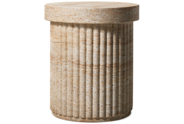 Selah Side Table - Weather-Resistant - Industrial Concrete Finish - Textured Fluted Base - Versatile Use as Table or Stool