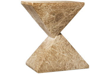 Adler Outdoor Accent Table - Concrete Top - Smooth Marble-Like Finish - Bold Geometric Style