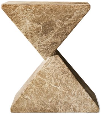 Adler Outdoor Accent Table - Concrete Top - Smooth Marble-Like Finish - Bold Geometric Style