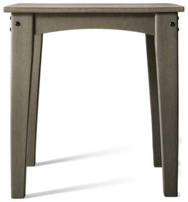 Cove Beach End Table - Chic Contemporary Design - Slatted Top - Sturdy Tapered Square Legs - Versatile Grey Finish - Durable High-Density Polyethylene