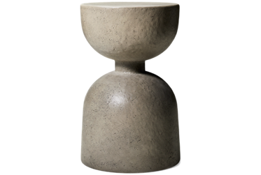 Adna Outdoor End Table - Bowl-Shaped Top - Solid Pedestal Base - Transitional Style