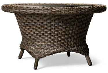 Bainbridge Rotating Chat Table - Sleek Tempered Glass Top - Weather-Resistant Resin Wicker - Sturdy Powder-Coated Aluminum Legs