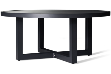 Menorca Chat Table - Contemporary Design - Sleek Slatted Top - Sturdy X Detailed Base - Durable Powder-Coated Cast Aluminum